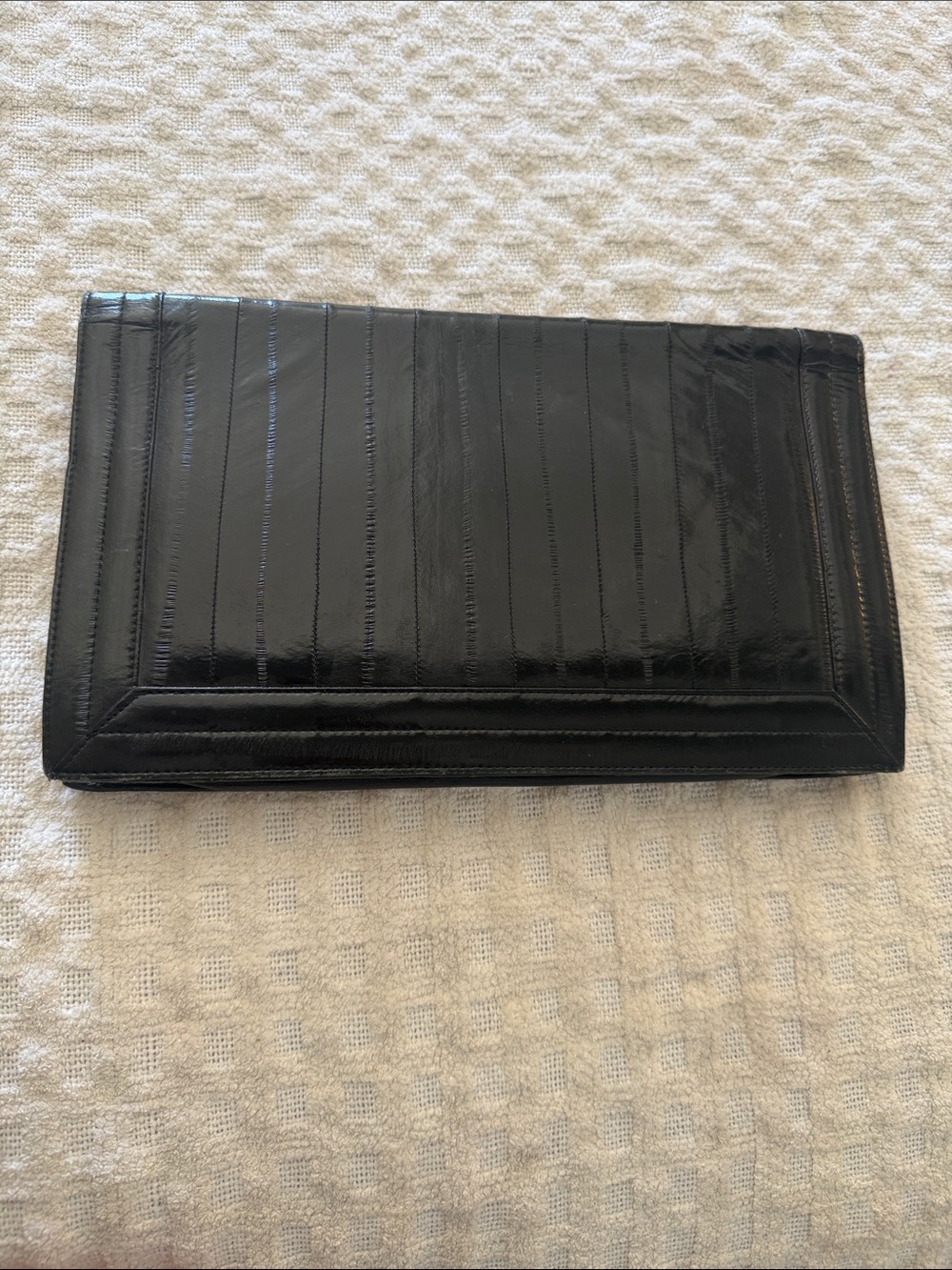 Black Patent Leather Women's Clutch Wallet